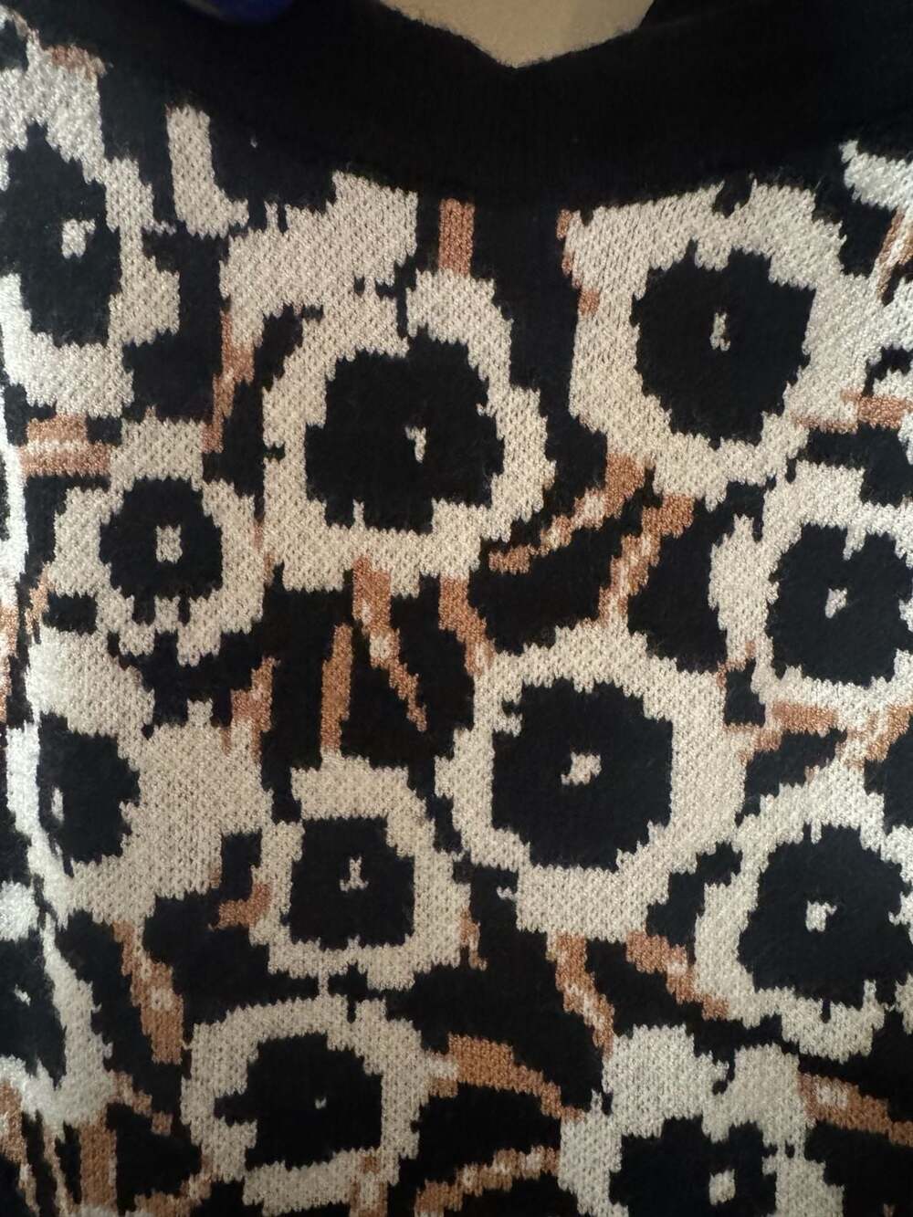DVF for Target Women's Knit Halter Midi Dress in Black and Tan Floral XS - Picture 6 of 6